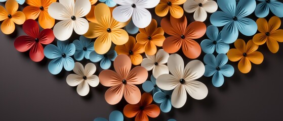 pattern flowers hearts bright colors pastel background