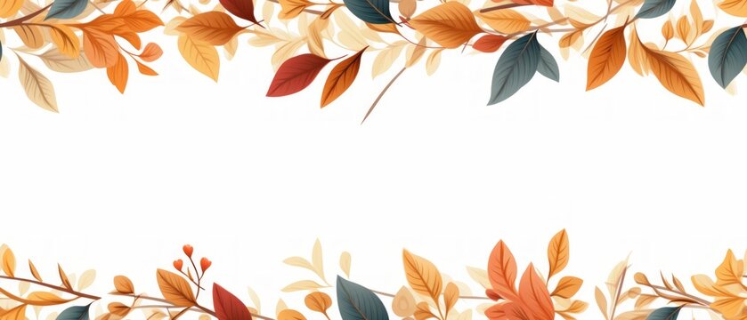 picture frame borders, fall colors, white background