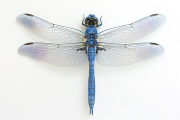 Close-Up of a Blue Dragonfly With Transparent Wings