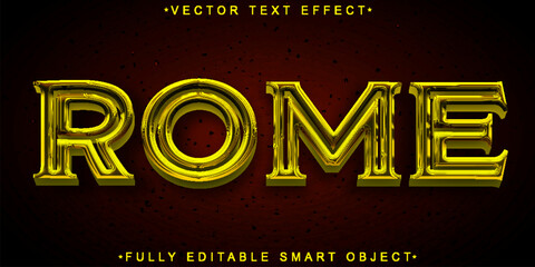 Golden Historic Rome Vector Fully Editable Smart Object Text Effect