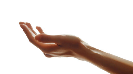  A hand offering a helping gesture, reaching out with fingers extended, symbolizing support and...