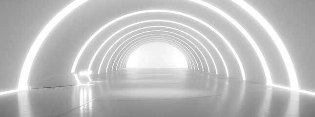 Abstract Glowing Neon Light Tunnel Background