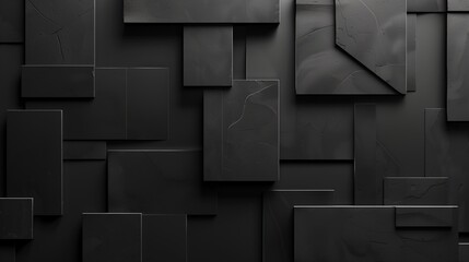 A simple yet striking arrangement of geometric shapes in various shades of black