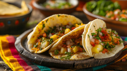Delicious Golden Fried Cheese Arepas Served with Fresh Salad