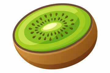 Kiwifruit vector on white background .