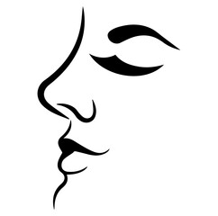 woman's face icon, Woman face logo design