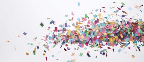 Fototapeta na wymiar flying confetti in the air isolated on white background