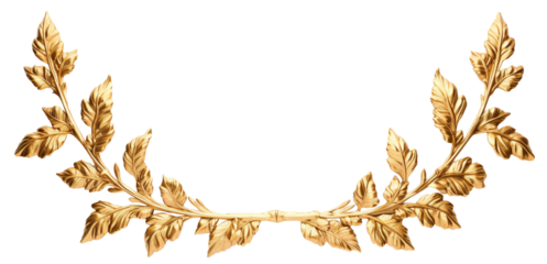 Elegant golden leaf border frame, cut out