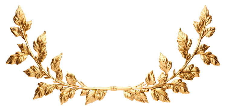 Elegant golden leaf border frame, cut out