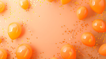 Color balloons composition background - Celebration design banner