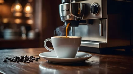 Foto op Plexiglas Hand-drawn depiction of aromatic coffee on a heated background © Sabir