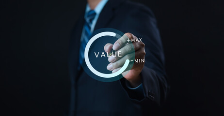 Value added concept Develop products to be effective for the success of the company Increase your sales and marketing advantage to attract customers' attention. and drive sales with the future in mind