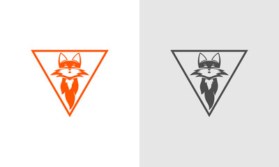 Laconic logo, vector symbol, icon and avatar of fox, foxes for social networking website business and e-document design on light and grey backgrounds
