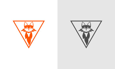 Laconic logo, vector symbol, icon and avatar of fox, foxes for social networking website business and e-document design on light and grey backgrounds