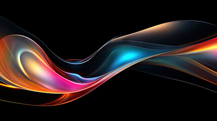 Naklejka premium Vibrant abstract waveform with fluid motion and colorful gradients.
