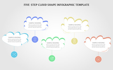 Cloud shape infographics template design