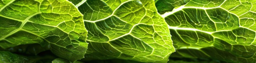 Veins of Life: The Intricate Patterns of a Green Lettuce Leaf - Generative AI