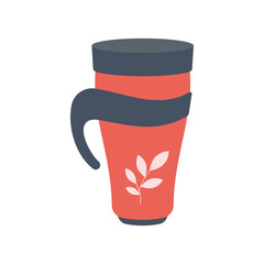 Plastic thermo bottle icon. Flat illustration of plastic thermo bottle vector icon isolated on white background