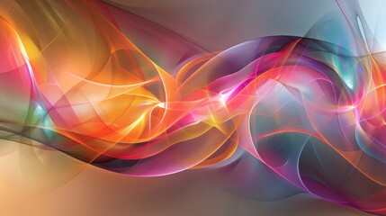 A colorful abstract painting of a swirling design with bright colors, AI
