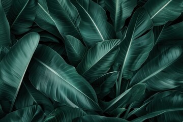 Emerald Canopy: Intricate Dance of Shadows and Green Tones - Generative AI