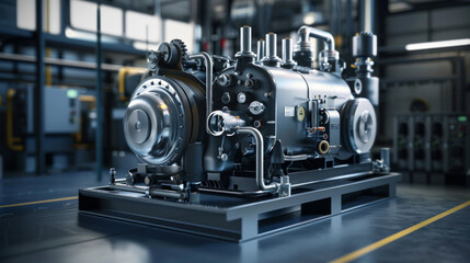 An essential vacuum pump designed for various applications, including refrigeration and air conditioning systems, as well as medical and laboratory equipment - obrazy, fototapety, plakaty