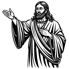 simple-black-jesus-is-blessing-vector-illustration