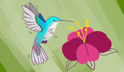 colibri con flor  © ernestorivera