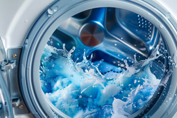 Water splash of the washing machine drum.
