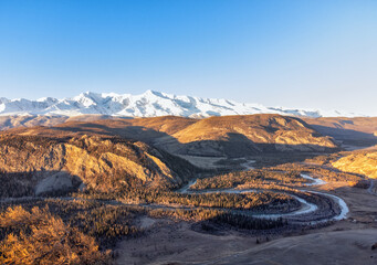 Landscape of the Altai Mountains in Siberia, Altai Republic, Russia