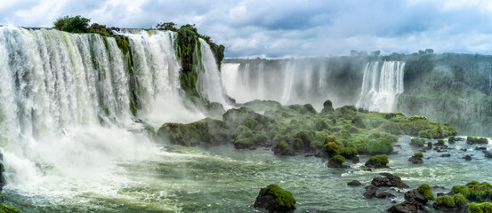 View of world famous Iguasu waterfalls in Brazil.