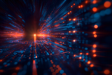 Obraz premium Dynamic Light Trails and Digital Data Flow Concept