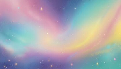 Pink unicorn sky with stars. Cute purple pastel background. Fantasy dreaming galaxy and magic wavy...