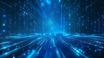 Sleek technology backdrop, abstract blue gradient, glowing lines, hightech atmosphere