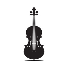 Melodic Reverie: Sublime Cello Silhouette, Illustrated and Vectorized with Delicate Precision, Cello Illustration - Minimallest Cello Vector
