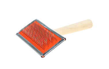 Special comb for combing out pet hair with a wooden handle. - 779950558