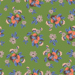 Fototapeta na wymiar flower seamless pattern on muster background