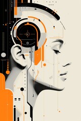 Illustration artificial intelligence and machine learning concept. Modern technology. Technologies of the future