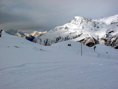 View of Termignon ski domain - Val Cenis - Savoie - France