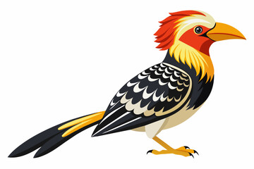 Lineated barbet birds vector with white background .