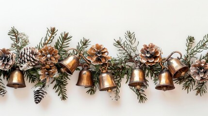 holiday memories with nostalgia using a border of vintage sleigh bells against a classic winter white backdrop.