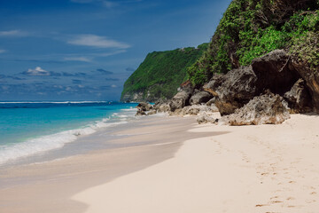 Luxury beach in Bali with turquoise ocean. Popular Melasti beach - 779953716