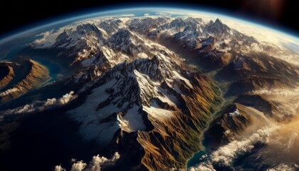 Flying over the earth's surface, 3D rendering. Earth - obrazy, fototapety, plakaty