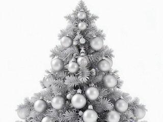 Fototapeta na wymiar Christmas party template with silver christmas tree