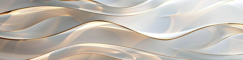 Luxury gold banner. Elegant white background with golden lines and waves for design