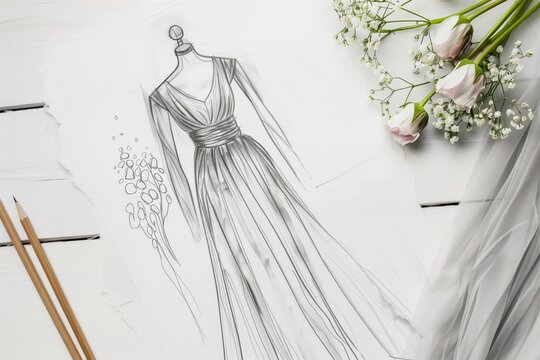 Wedding Dress Sketches Images  Browse 35,034 Stock Photos, Vectors, and  Video | Adobe Stock