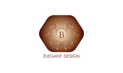 Exquisite monogram design with the initial B. Emblem logo restaurant, boutique, jewelry, business.