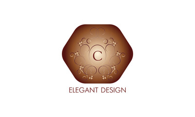 Exquisite monogram design with the initial C. Emblem logo restaurant, boutique, jewelry, business.
