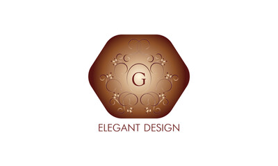 Exquisite monogram design with the initial G. Emblem logo restaurant, boutique, jewelry, business.