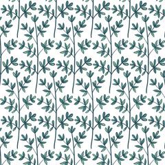 Seamless flowewrs and leaves pattern. Vector illustration