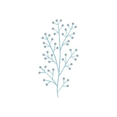 Green curved sprout with silhouette leaf. Icon Isolated on white.